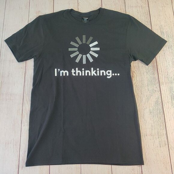 Hanes "I'm Thinking" Seamless Crew Neck Graphic Tee sz S NWOT - Picture 2 of 5